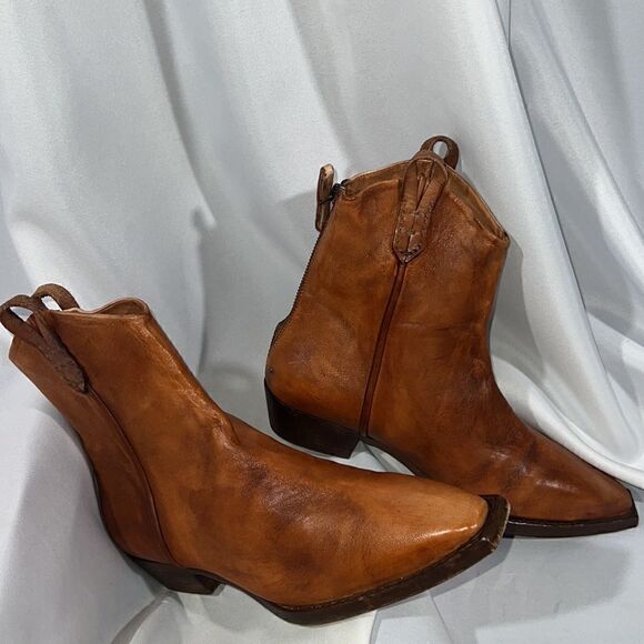 WE THE FREE WADE DISTRESSED ANKLE BOOTS IN WASHED CHESTNUT NEW SIZE 39.5 - Picture 5 of 10